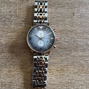 Emporio Armani Chronograph Two-Tone Silver/Rose Gold Watch